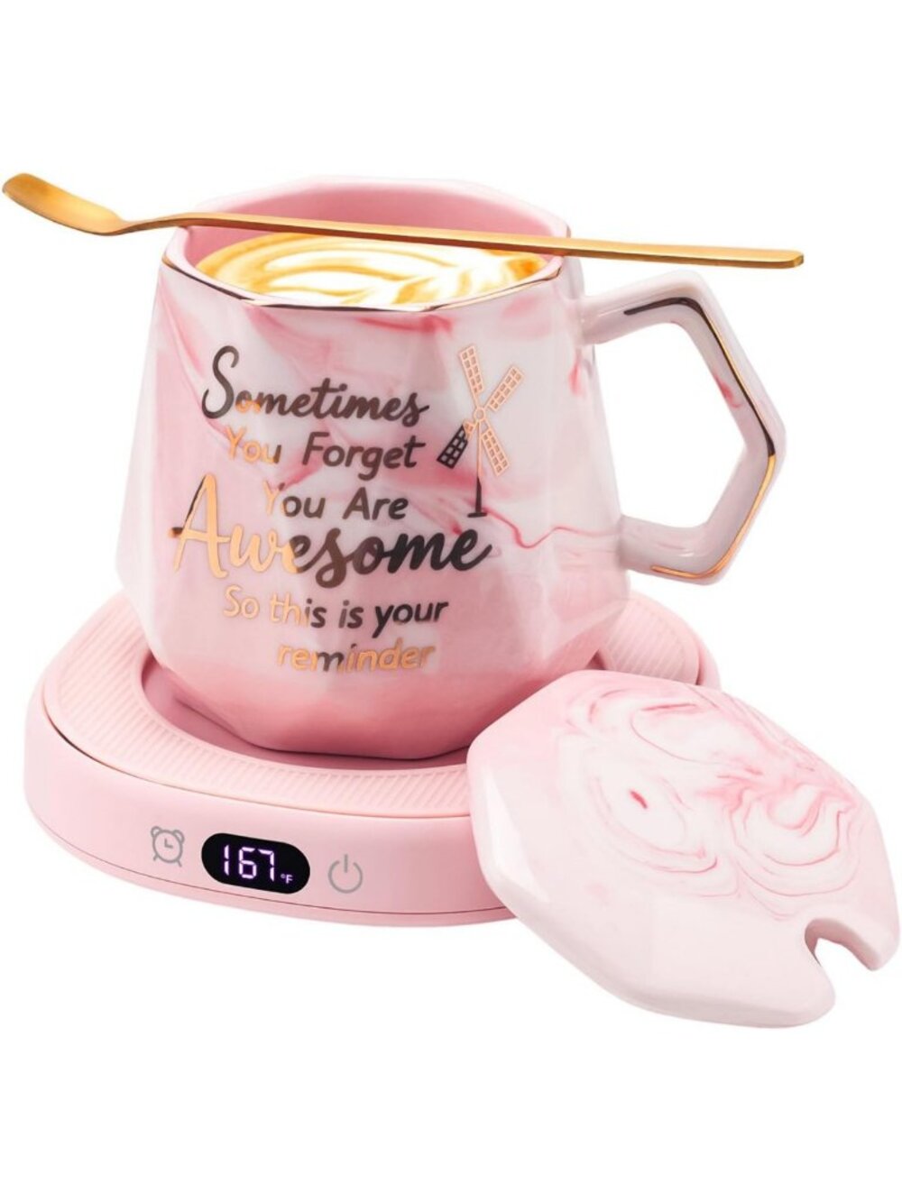 Smart Electric Coffee Mug Warmer Set | Heated Beverage & Tea Plate, Perfect Gift